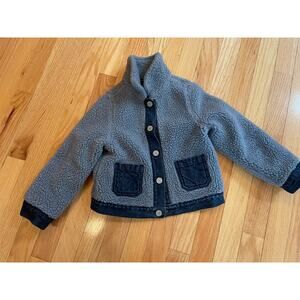 Gap Kid Reversible Short Blue Sherpa‎ /Blue Denim Jacket w/Pockets, 3T